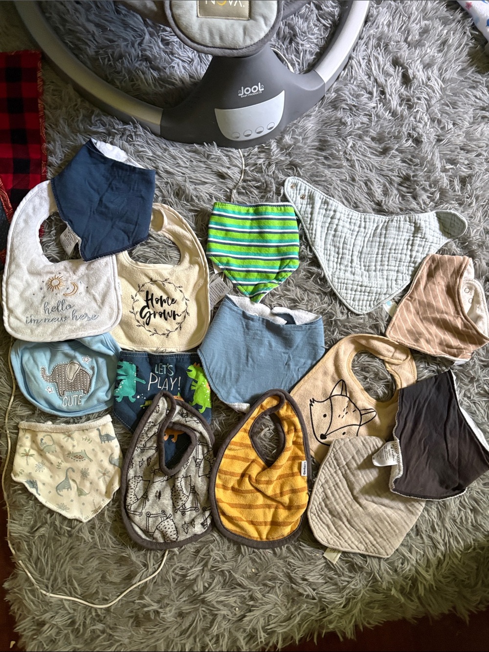 Mixed Baby Bib Bundle in Blue, Green, Yellow, Cream, Gray